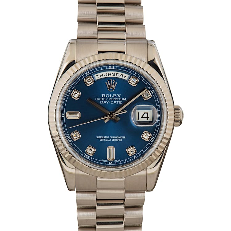 Pre-Owned Rolex President 118239 Blue Diamond Dial