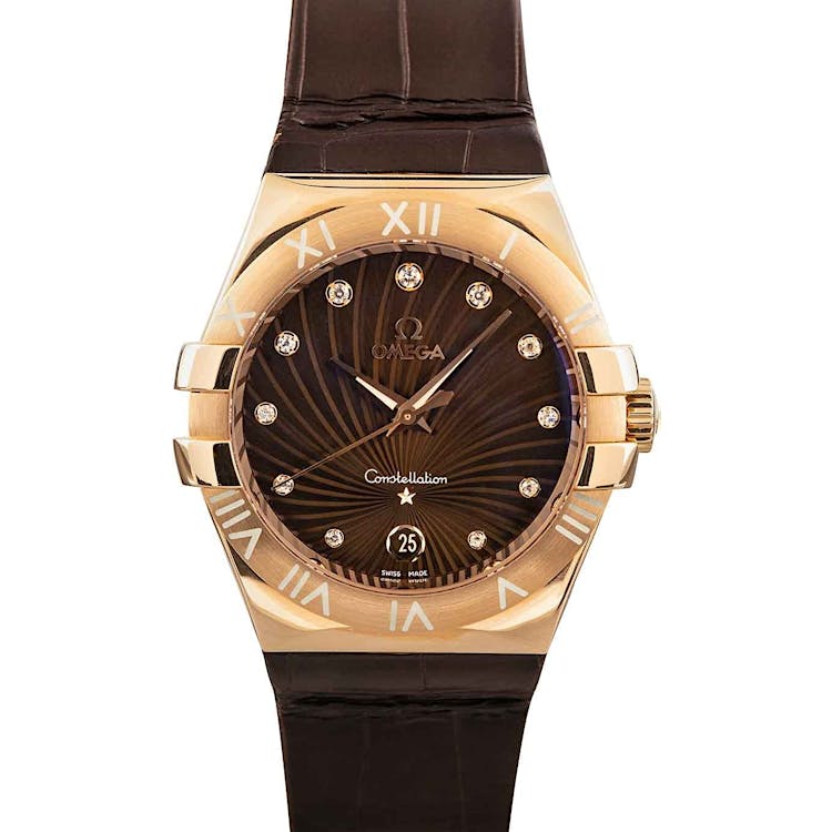 Omega Constellation Supernova Diamond Dial & Leather Strap