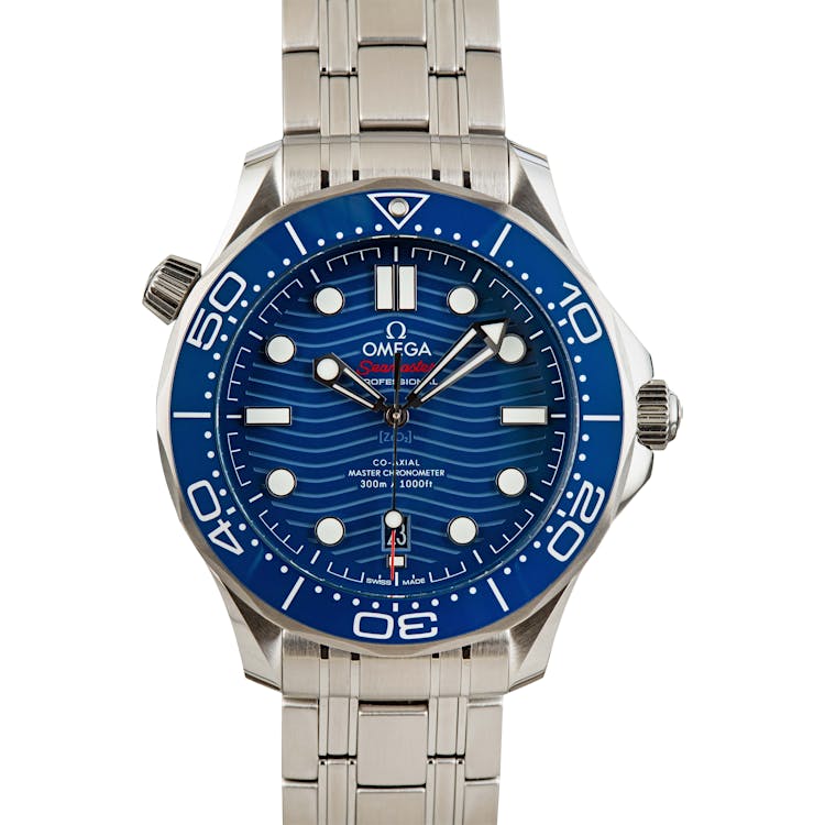 Mens Omega Seamaster Blue Wave Dial