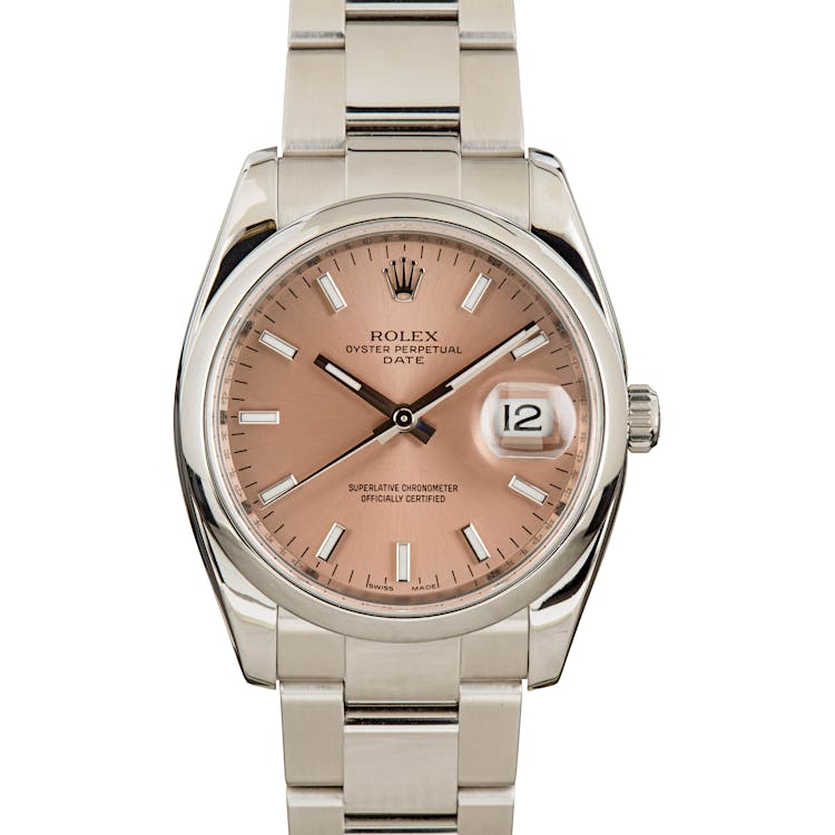 Used Rolex Date 115200 Salmon Dial