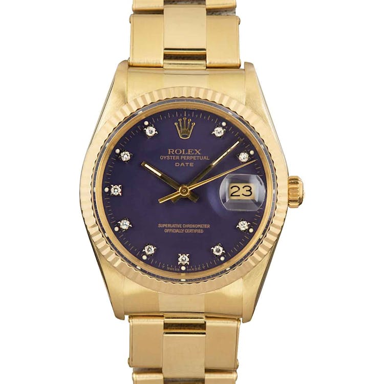 Rolex Date 15037 Blue Diamond Dial