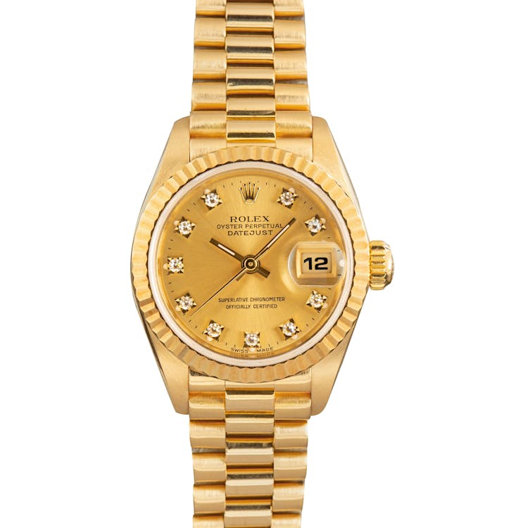 Ladies Rolex Datejust President 69178 Diamonds