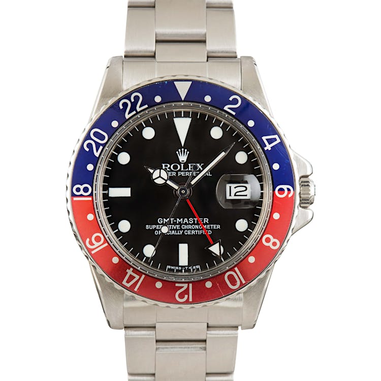 Vintage Rolex Pepsi GMT-Master 1675 Black Dial