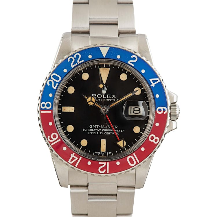 Vintage Pepsi Rolex GMT-Master 1675 Stainless Steel