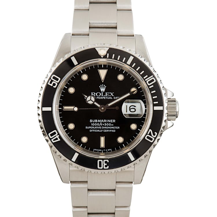 Pre-Owned Rolex Submariner 16610 Black Dial