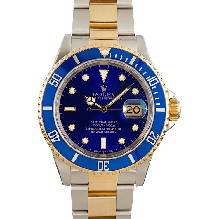 Rolex Two-Tone Blue Submariner 16613